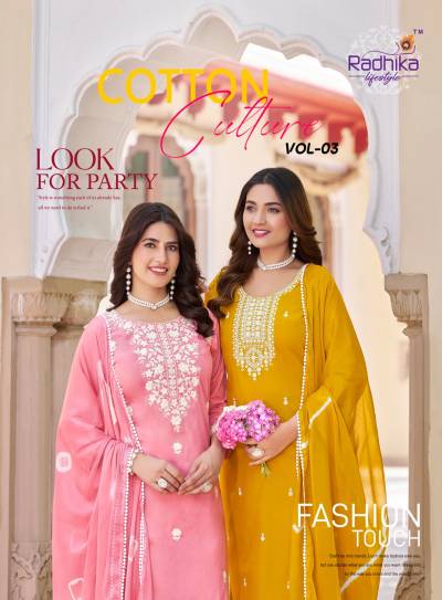 COTTON CULTURE vol 3 BY RADHIKA LIFESTYOLE DESIGNER COTTON SALWAR SUIT WHOLESALER IN INDIA